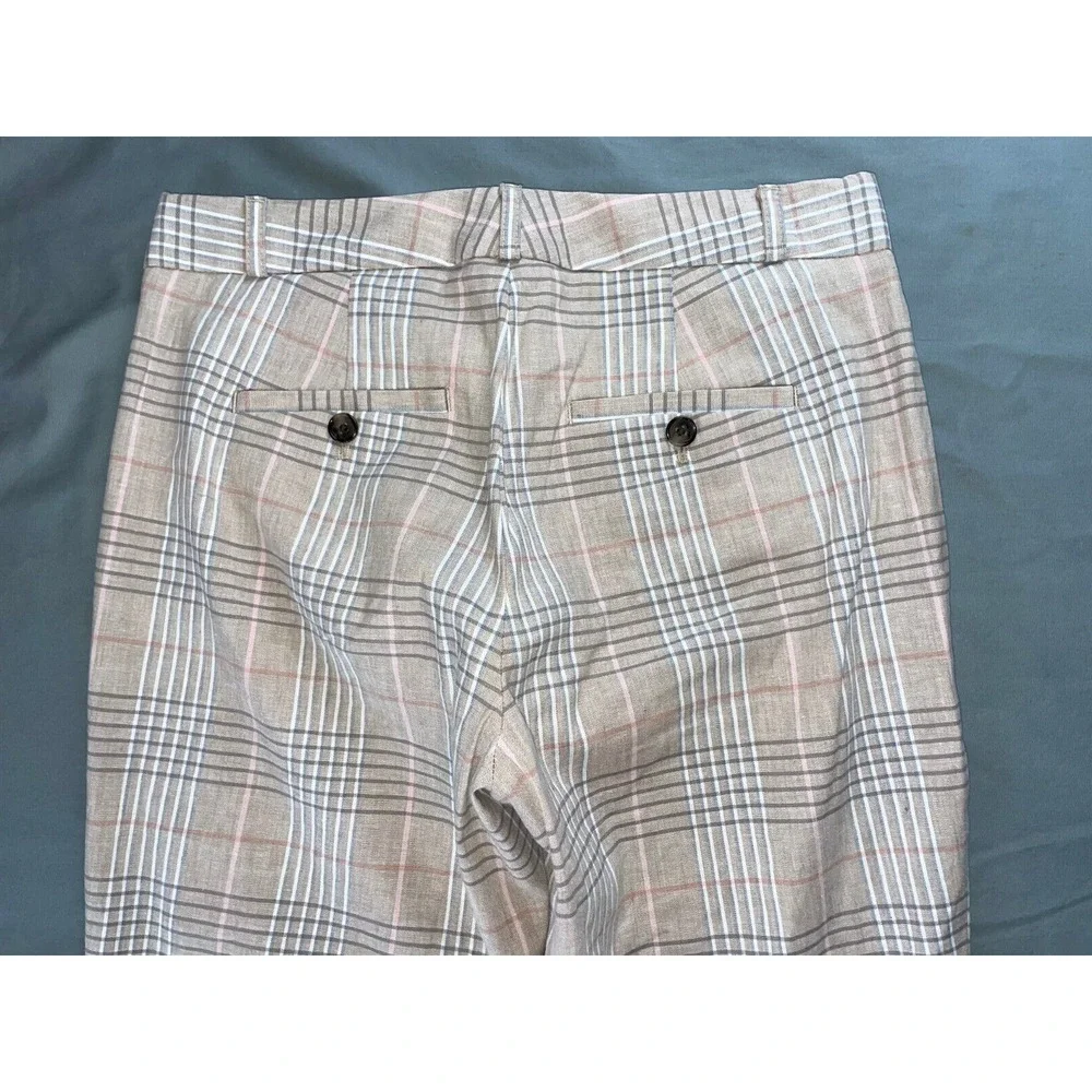 Banana Republic Avery Fit Linen Blend Cuffed Trouser Pants. Women's 2P, MINT!